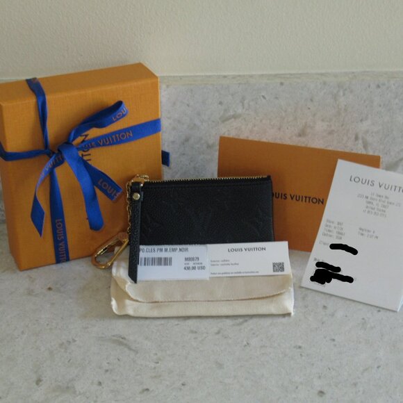 2022 Louis Vuitton Empreinte Black Leather Key Pouch Coin Wallet